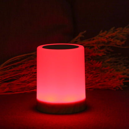 LED Table Lamp with Wooden Base and Touch Control