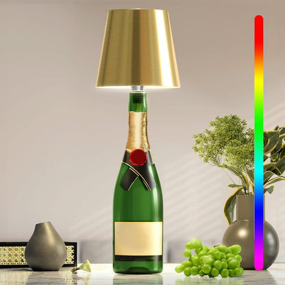 Table Lamp with Rechargeable LED Bottle Base