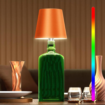 Table Lamp with Rechargeable LED Bottle Base
