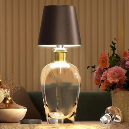 Table Lamp with Rechargeable LED Bottle Base