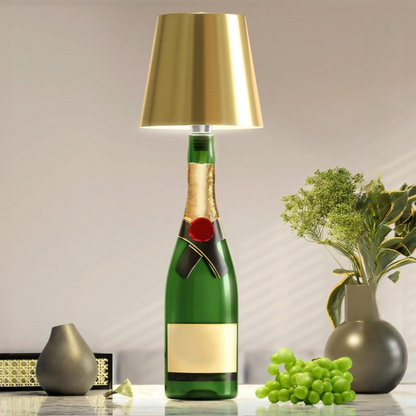 Table Lamp with Rechargeable LED Bottle Base