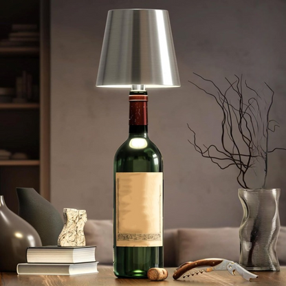 Table Lamp with Rechargeable LED Bottle Base