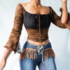 Blusa Marlene de manga larga con mangas acampanadas