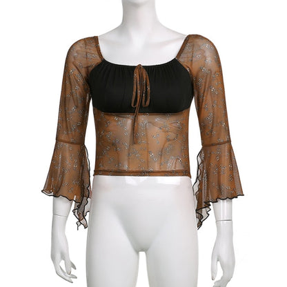 Blusa Marlene de manga larga con mangas acampanadas
