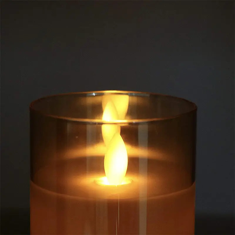 Candle Light Glass Table Lamp Set