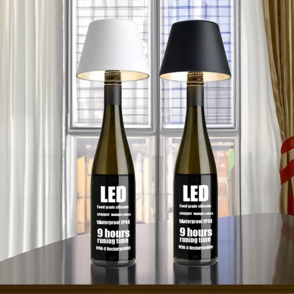 Pantalla de lámpara de mesa para botella de vino LED