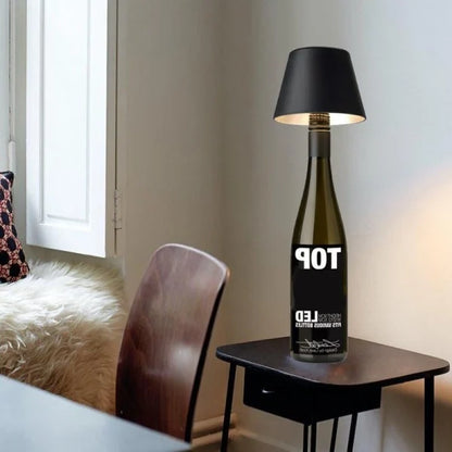 Pantalla de lámpara de mesa para botella de vino LED