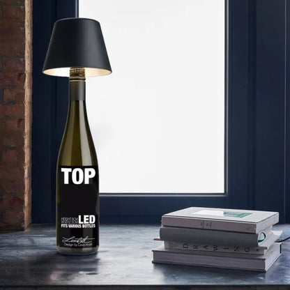 Pantalla de lámpara de mesa para botella de vino LED