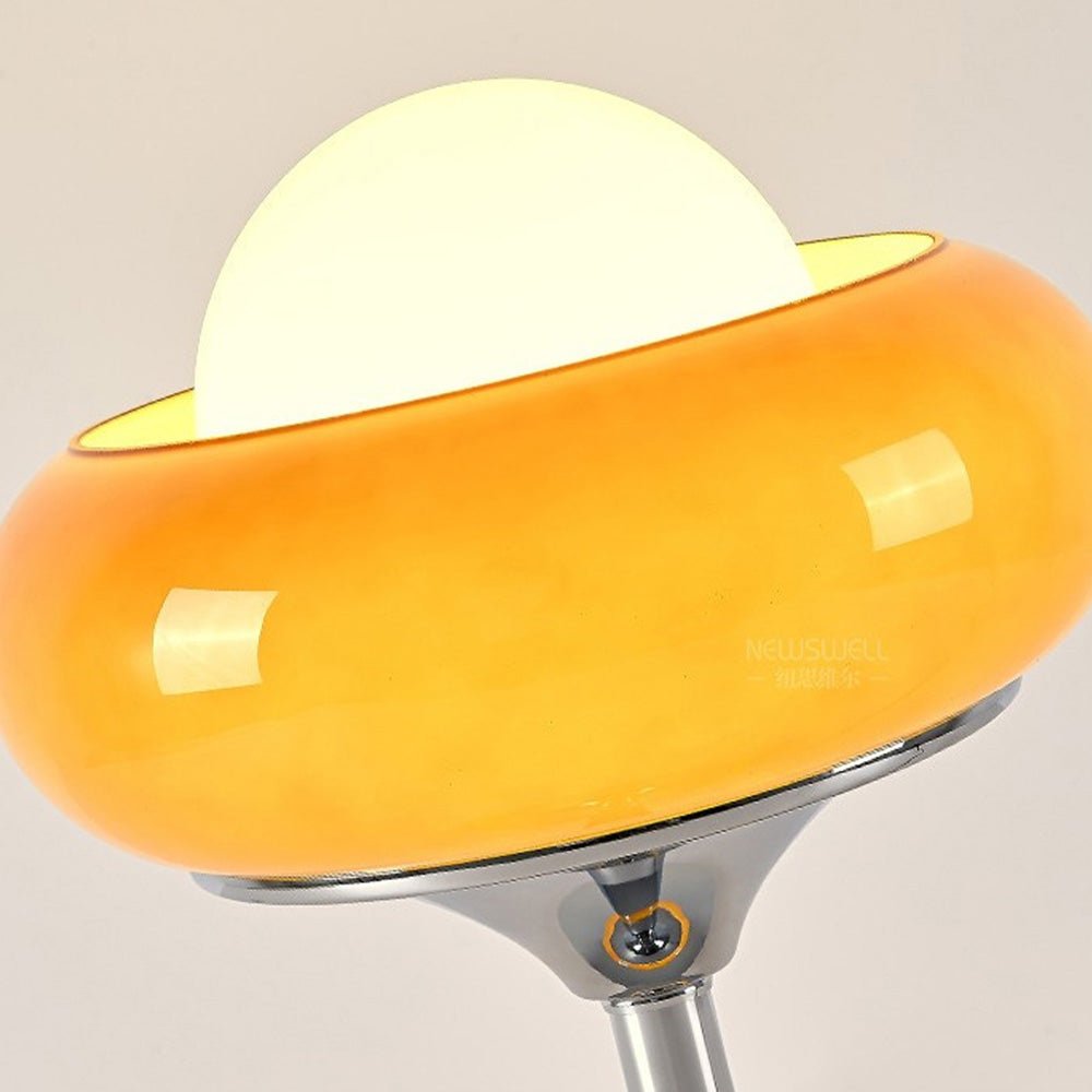 Glass Table Lamp Retro Yellow Light Design