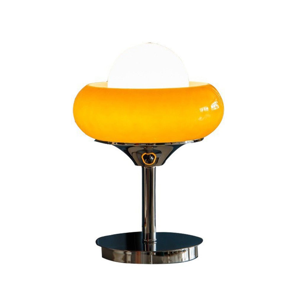 Glass Table Lamp Retro Yellow Light Design