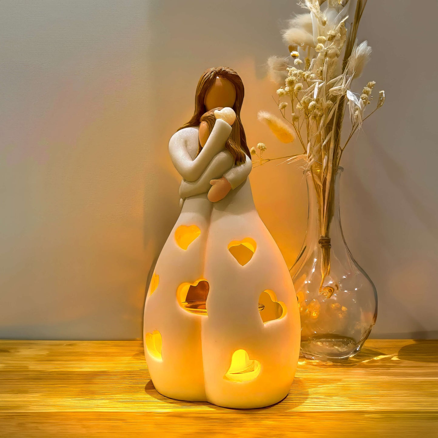 Lámpara de mesa con diseño romántico de resina