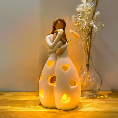 Lámpara de mesa con diseño romántico de resina