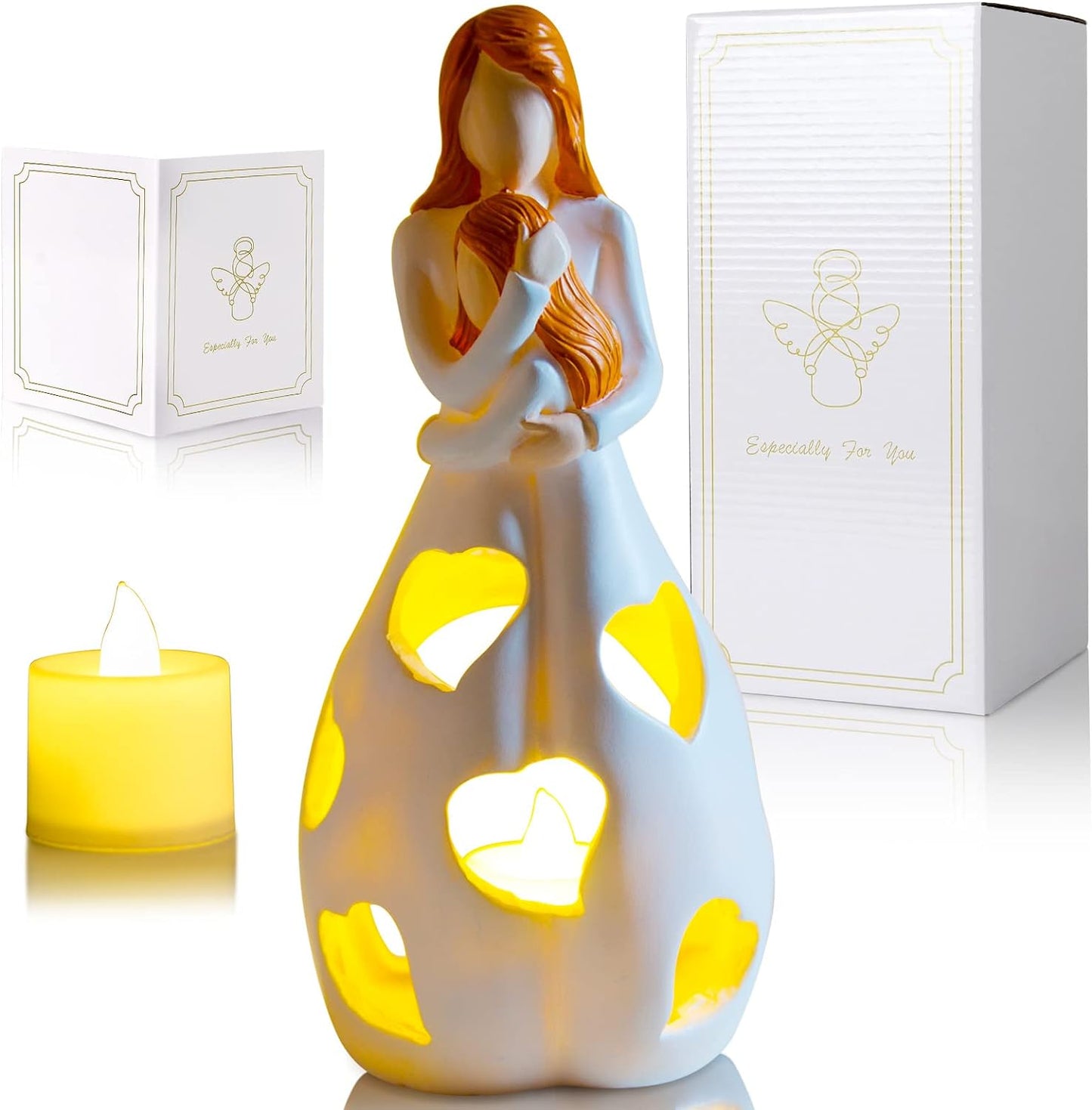 Lámpara de mesa con diseño romántico de resina