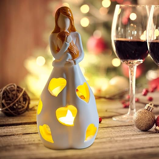Lámpara de mesa con diseño romántico de resina