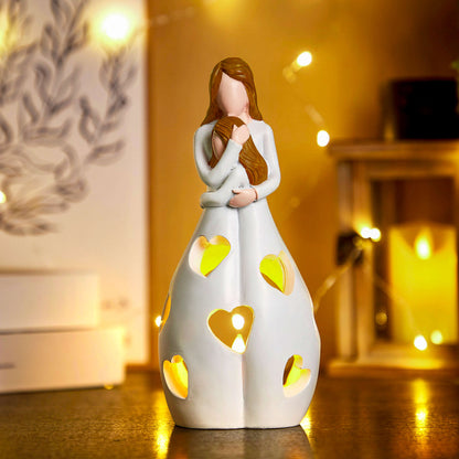 Lámpara de mesa con diseño romántico de resina