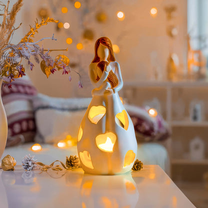 Lámpara de mesa con diseño romántico de resina