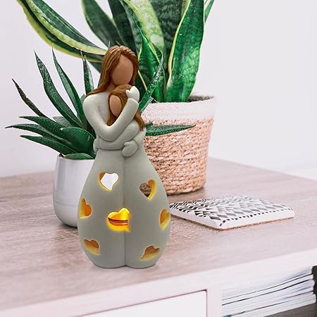 Lámpara de mesa con diseño romántico de resina
