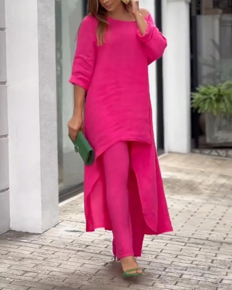 Conjunto casual de dos piezas Sam Dress en colores sólidos