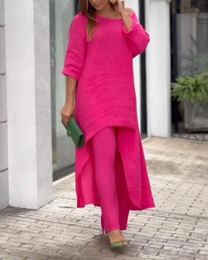 Conjunto casual de dos piezas Sam Dress en colores sólidos