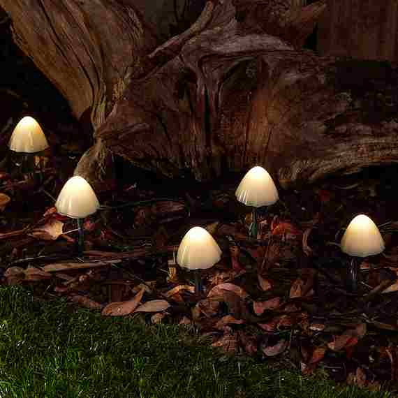 Luces de Estaca de Jardín con Forma de Hongo Solares para Exterior