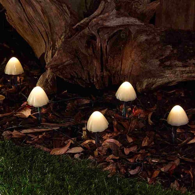 Luces de Estaca de Jardín con Forma de Hongo Solares para Exterior