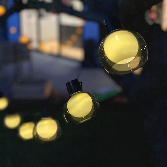 Luces de cadena solares para exteriores con brillo cálido