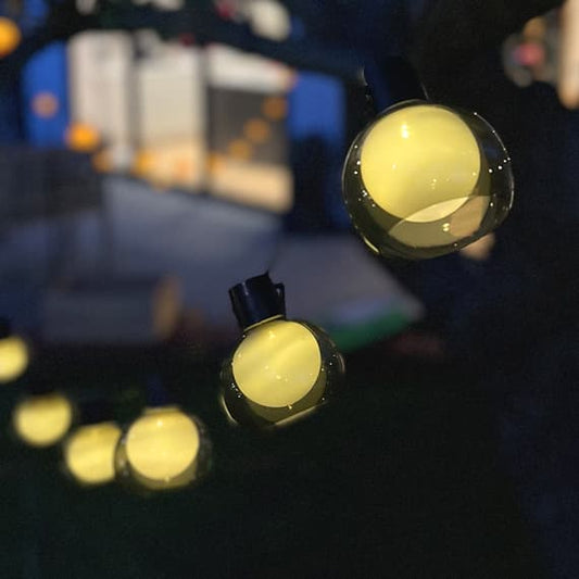 Luces de cadena solares para exteriores con brillo cálido