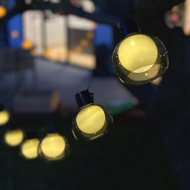 Luces de cadena solares para exteriores con brillo cálido