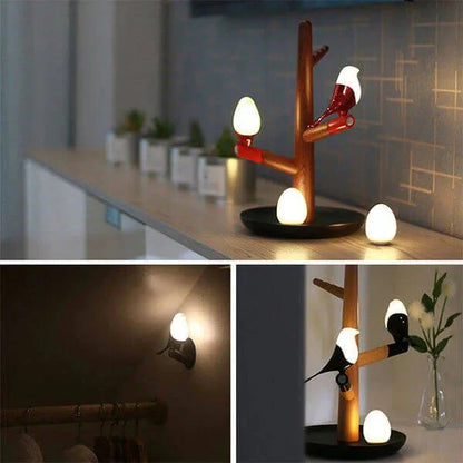 LED Table Lamp Wooden Sensor Night Light