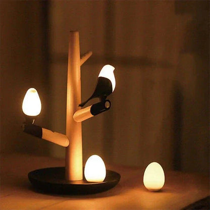 LED Table Lamp Wooden Sensor Night Light