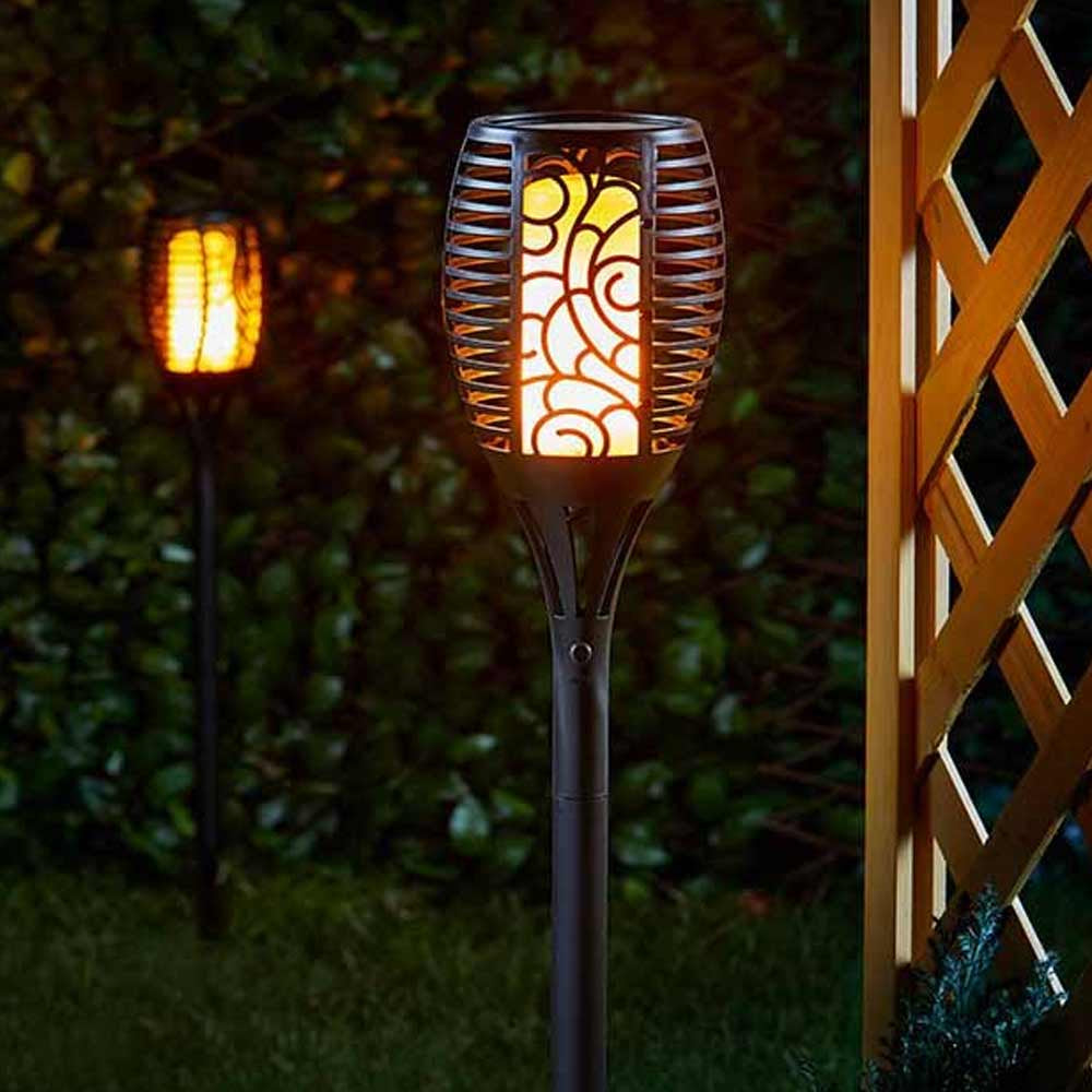Luz de antorcha solar para jardín exterior con efecto llama
