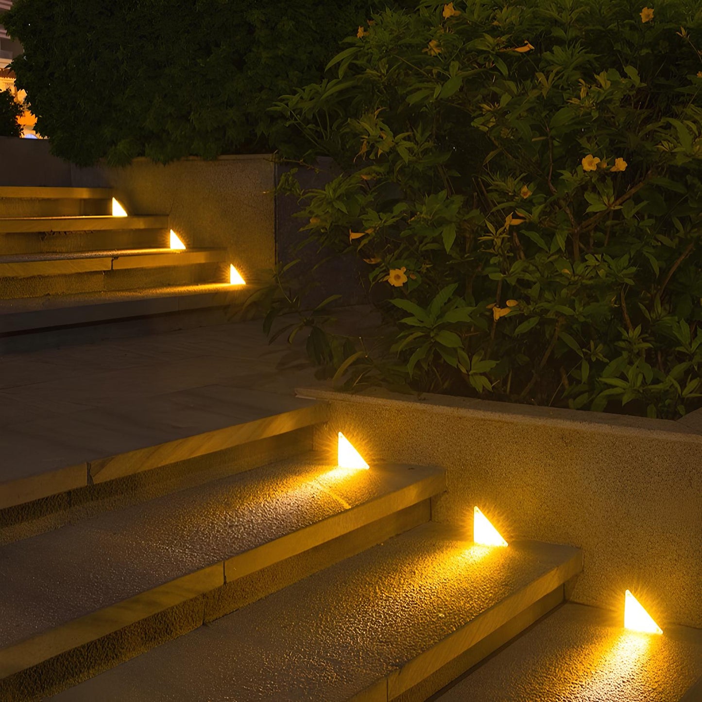 Luces solares para escalones exteriores con brillo LED cálido