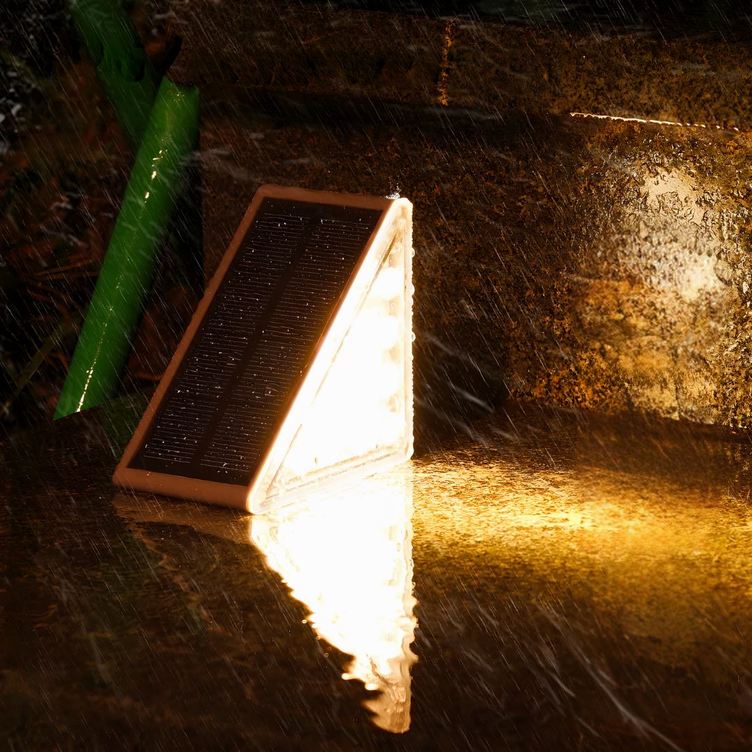 Luces solares para escalones exteriores con brillo LED cálido