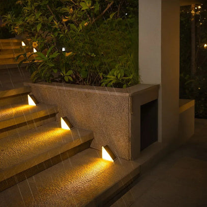 Luces solares para escalones exteriores con brillo LED cálido