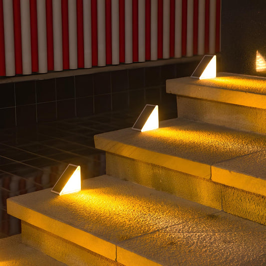 Luces solares para escalones exteriores con brillo LED cálido