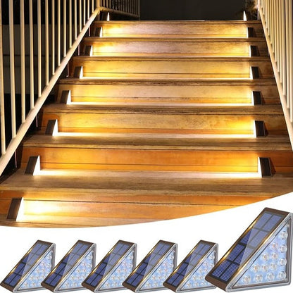 Luces solares para escalones exteriores con brillo LED cálido