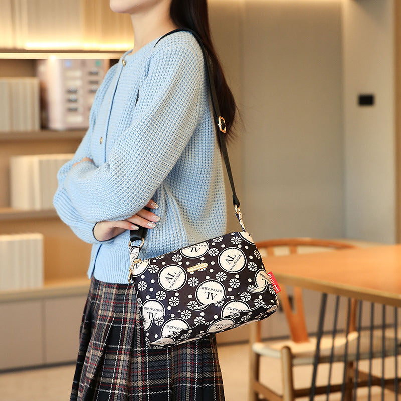 Bolsa cruzada impresa con múltiples bolsillos para mujeres