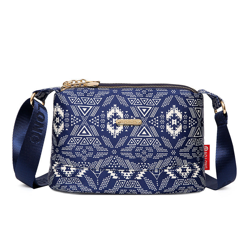 Bolsa cruzada impresa con múltiples bolsillos para mujeres