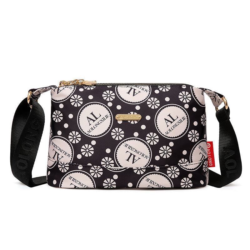 Bolsa cruzada impresa con múltiples bolsillos para mujeres
