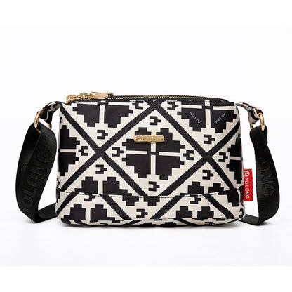 Bolsa cruzada impresa con múltiples bolsillos para mujeres