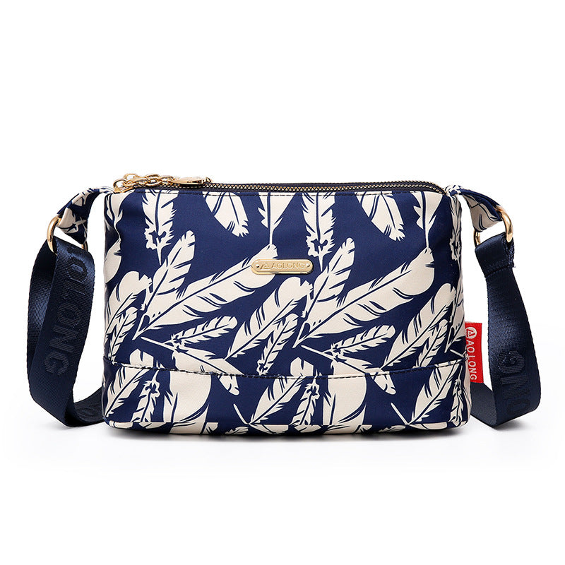 Bolsa cruzada impresa con múltiples bolsillos para mujeres
