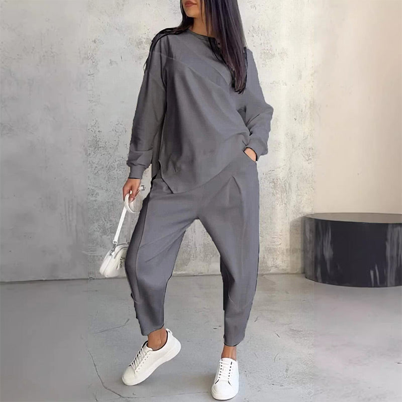 Ava™ | Sudadera de manga larga y pantalones – un conjunto elegante y cómodo