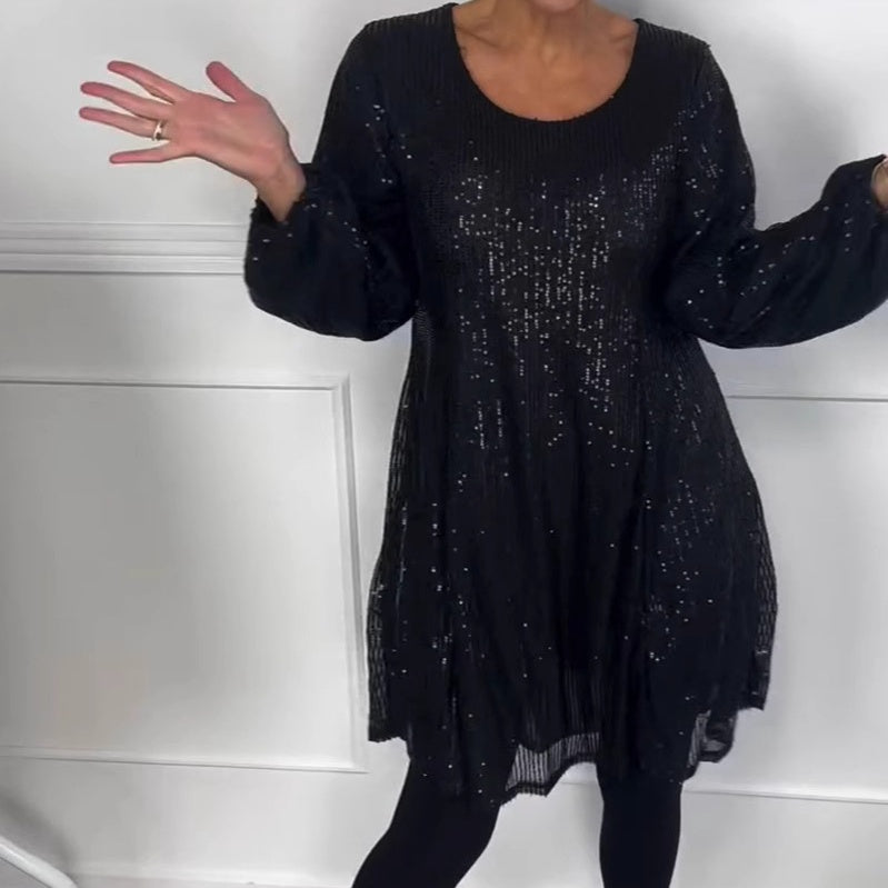 Vestido negro de lentejuelas