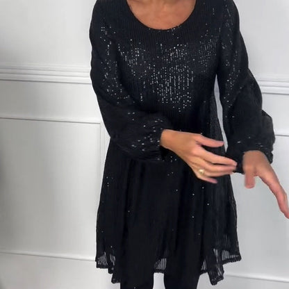 Vestido negro de lentejuelas