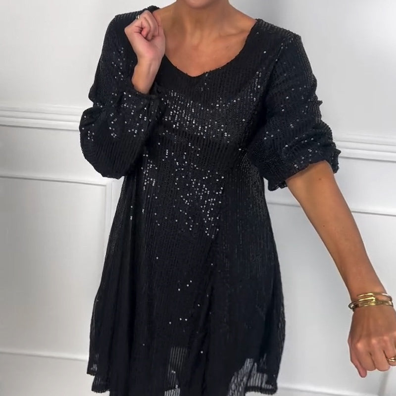Vestido negro de lentejuelas