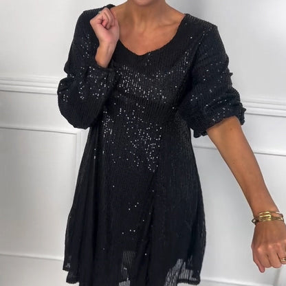 Vestido negro de lentejuelas