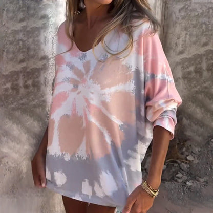Blusa cómoda Saskia con escote en V