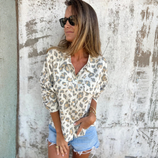 Leonor | Printed Shirt with Collar and Long Sleeves