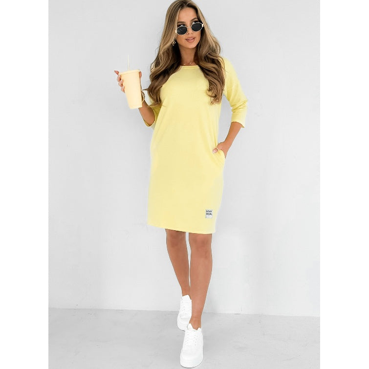 Lyka | Vestido diario de manga 3/4 con bolsillos