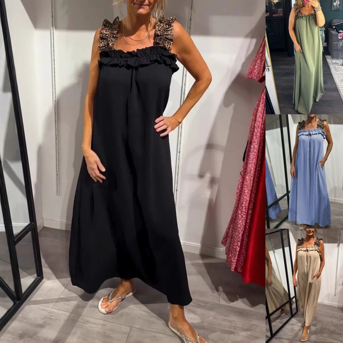 Maybel | Abito lungo casual senza maniche con tasche 